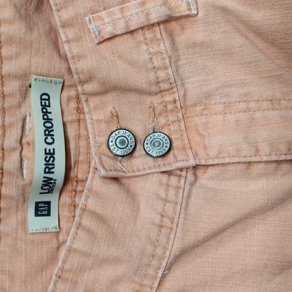 Gap Low Rise Stretch Denim Crops, Light Orange, Size 12 - Picture 3 of 12